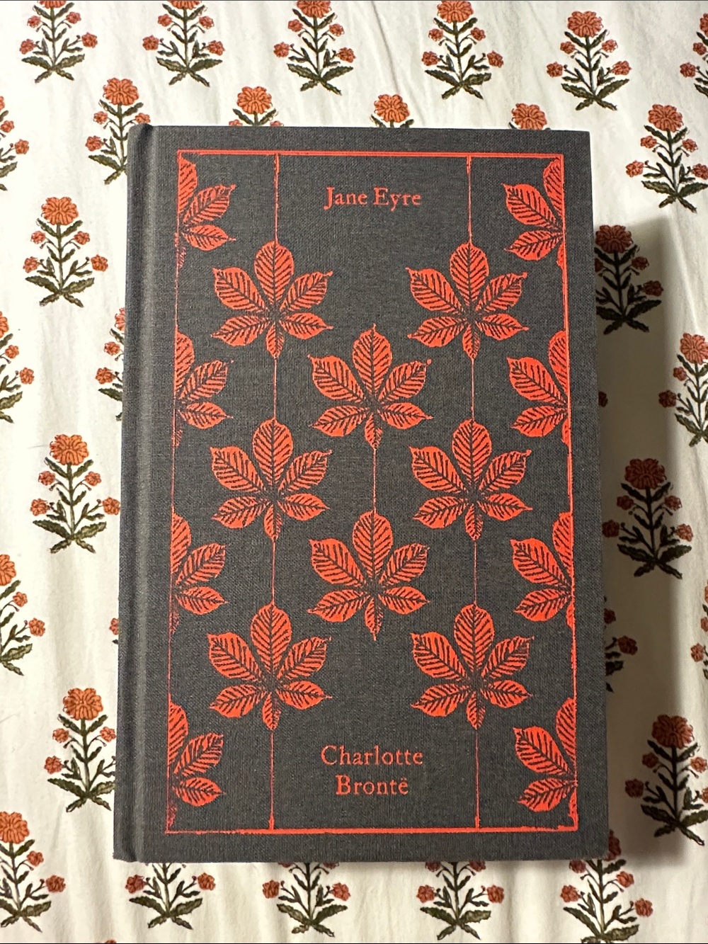 Classic Jane Eyre Hardcover with Orange Leaf Design